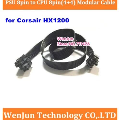 New 60cm Black PSU 8 pin to CPU 8pin(4+4) Modular Power Supply Cable for Corsair HX1200