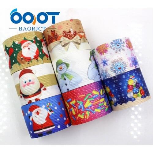 OOOT BAORJCT G-18914-1107,38 mm 10 yards Christmas Ribbons Thermal transfer Printed grosgrain,Gift wrapping DIY materials