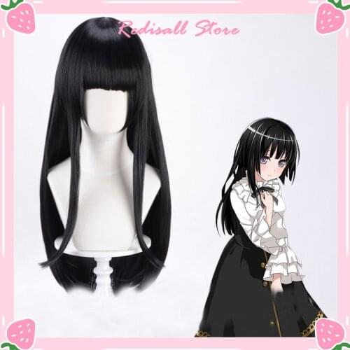 BanG Dream Shirokane Rinko Cosplay Wig Long Straight Synthetic Wig Heat Resistant Halloween Black Lolita Hair Role Play
