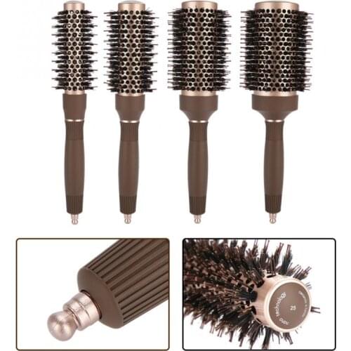 Professional Salon Styling Hair Round Brush Hair Comb Hairdressing Curling Hair Comb For Barber Styling Iron Barrel Comb 4 Sizes