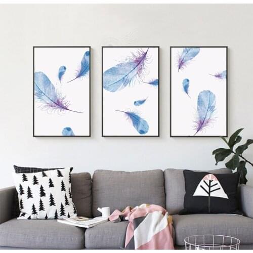 Modern living room decorative painting triple sofa background painting murals simple canvas painting No Framed