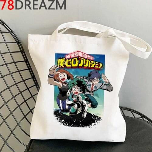 My Hero Academia shopping bag eco cotton shopping canvas shopper jute bag bag shoping bolsas reutilizables sacolas