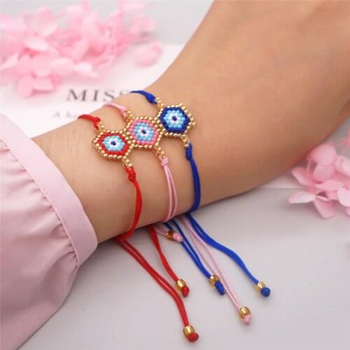 Vintage Boho Ethnic Lucky Eye Seed Beads Bracelets For Women Simple Braided Rope Beaded Miyuki Bracelet Female Jewelry Gift 2021