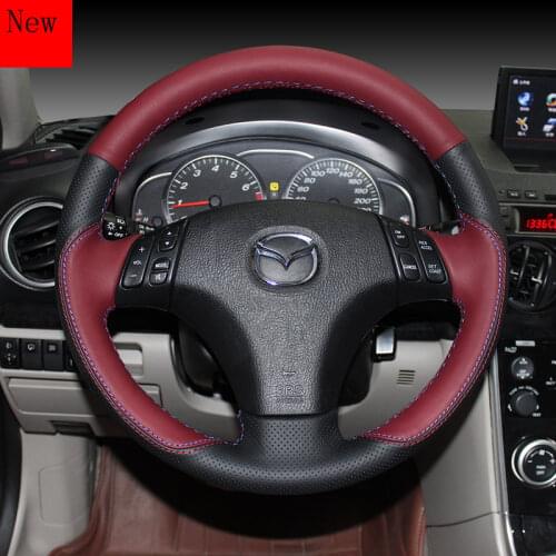 High-Quality DIY Hand-Stitched Leather Suede Car Steering Wheel Coverfor Mazda 3/6 M5 Cx-5 Xingcheng Cx-4 Atenza Accessories