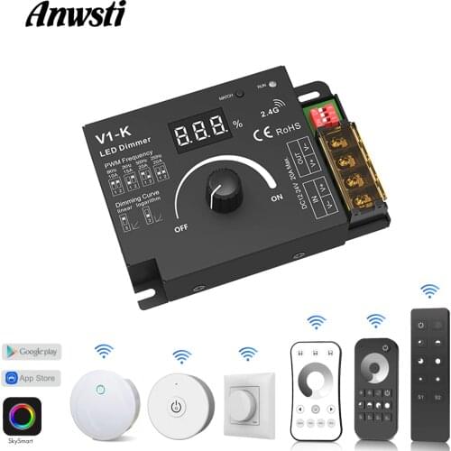 Wifi Dimmer Rotary 12V 24V DC 20A PWM RF 2.4G Wireless Remote Control Smart Wifi Knob LED Dimmer Switch for Single Color Strip