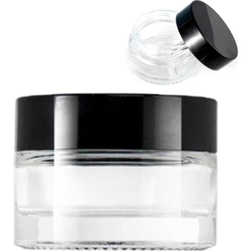 20Pcs Glass Jar 5ml Cosmetic Box Container Storage Oil Wax Dab Kitchen Tobacco Case Shisha Chicha Hookah Smoking Accessories