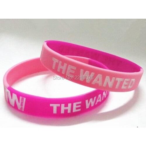 300pcs two-color segment The Wanted wristband silicone bracelets free shipping by DHL express