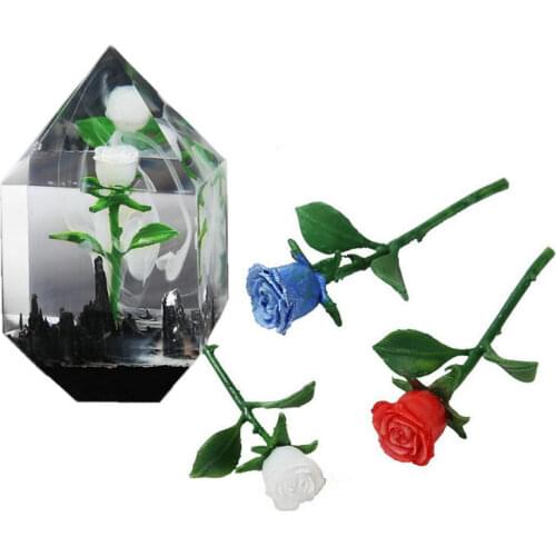 3D Rose Stuff for Epoxy Resin Charms Jewelry Decor Mini Flower Micro Landscape Handmade Craft Tools Resin Pendant Making Filling