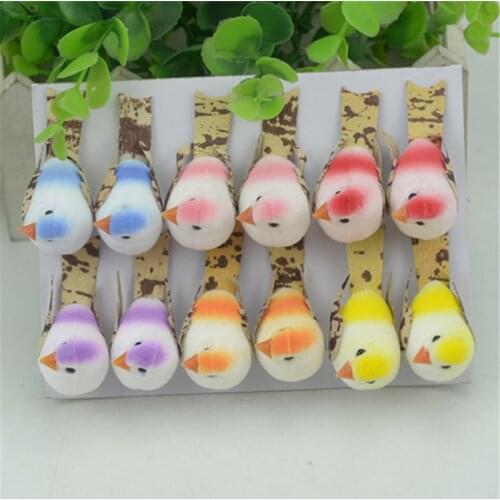 4pcs/lot Cheap Mini Artificial Glittering Foam Birds Home Wedding Party Decorative Handicraft Diy Gift Box Accessories