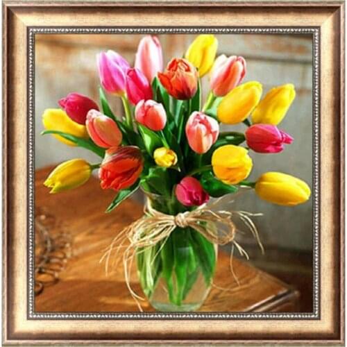 Tulip 5D Diamond Embroidery DIY Craft Painting Cross Stitch Mosaic Home Decor 30*30cm for Diamond embroidery