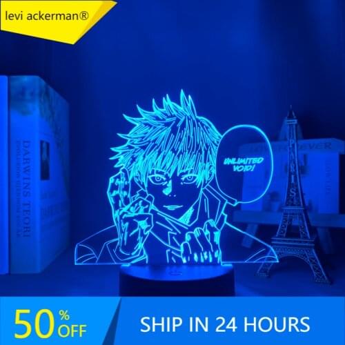 Anime Lamp Jujutsu Kaisen Satoru Gojo Led Night Light for Bedroom Decor Birthday Gift Satoru Gojo Light Jujutsu Kaisen Prize