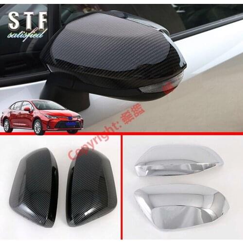 ABS Car Accessories Side Mirror Cover Trim Rear View Cap Overlay Molding Garnish For Toyota Corolla E210 Sedan 2019 2020
