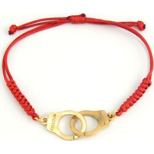 Handcuffs Bracelets for Men Women Couple Rope Stainless steel Paired Bracelets Handmade Adjustable Fashion Wrist Jewelry