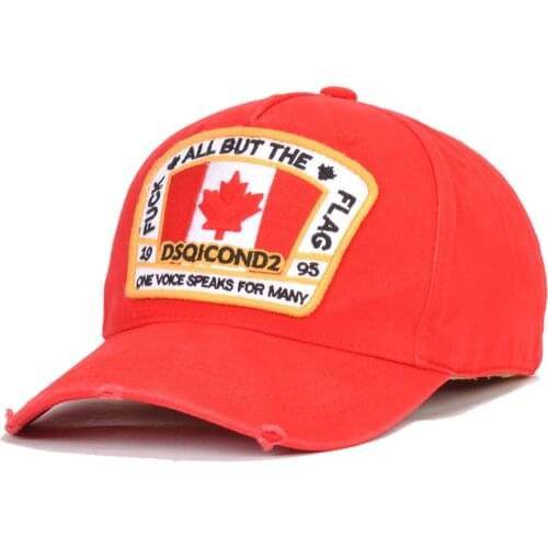 Maple leaf DSQICOND2 Brand Baseball Caps Cotton ICON Letters Red Cap Men Women Embroidery Design Hat Trucker Dad Hats