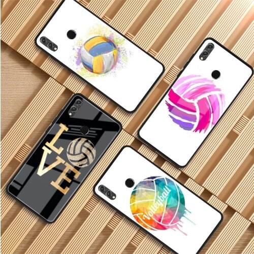 Volleyball Painted Tempered Glass Phone Case For Huawei P20 P30 P40 P40 Lite Pro Psmart Mate 20 30 Cover Shell