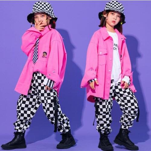 Kids Competitions Hip Hop Clothing Oversize Shirt Tops Cargo Dancing Pants Girls Boys Concert Jazz Dance Costume Set Clothes