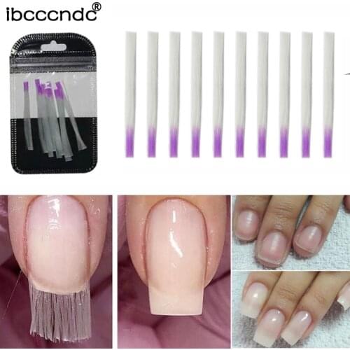 10 pcs/pack Nail Form Fibernails Acrylic Tips Fiberglass Extension Fiber Glass for Nails Silk Building Extension Manicure Tool
