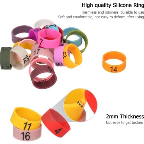 20 PCS Microphone Colored ID Rings Number Multicolor Soft Silicone Ring for Distinguishing Different Microphones (Random Color)