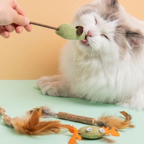 Cat Toys Polygonum Stick Molar Teeth Clean Chewing Mint Interactive Pet Game Playing Toy Pet Products Accessories