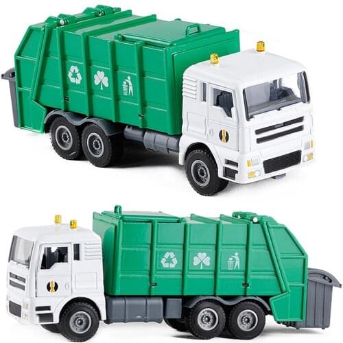 Simulated alloy garbage truck,1:50 large cleaning car toy model,childrens educational educational engineering toy car,free s