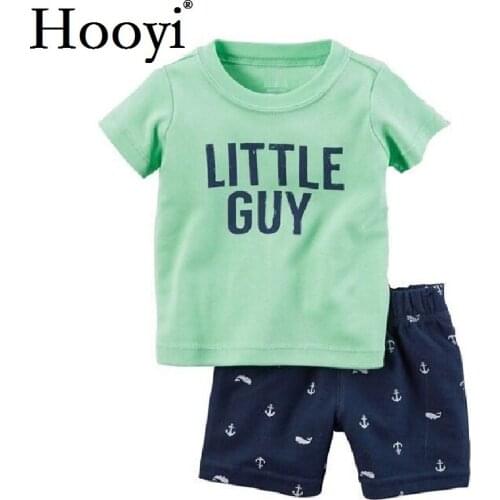 Anchor Baby Boy Clothes Suit Children Clothing Sets 0-2Year Little Guy 100% Cotton T-Shirt Sailor Shorts Pants Boys Summer 2pcs