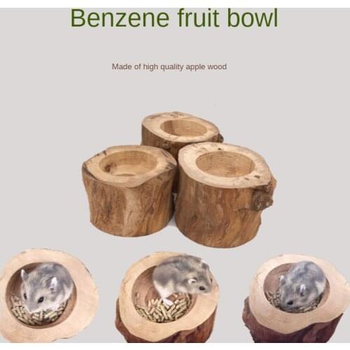 Small Pet Food Bowl Apple Wooden Bowl Totoro Honey Glider Golden Bear Hamster Food Bowl Small Pet Feeder Small Pet Accessories