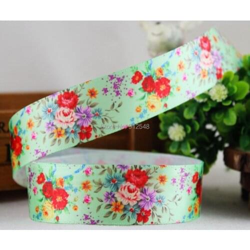 1412206 ,22mm flowers Series High quality Printed Polyester ribbon , DIY handmade materials, wedding gift wrap