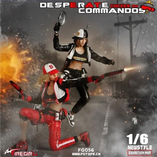Best Sell Fire Girl Toys 1:6 FG056A/B Desperate Commando Suit costume Clothes F 12'' Figure For Collection In stock