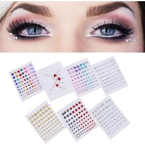 Makeup Face Eyes Temporary Tattoo Diamond Glitter Sticker DIY Nail Art Rhinestone Decor Glitter Eye Makeup Crystal Eyes Stickers