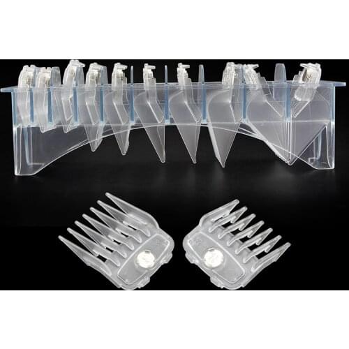 10 Size Oil Head Electric Clipper Guide Comb Set Professional Barber Accessories Guide Combs Transparent Hair Clipper Limit Comb