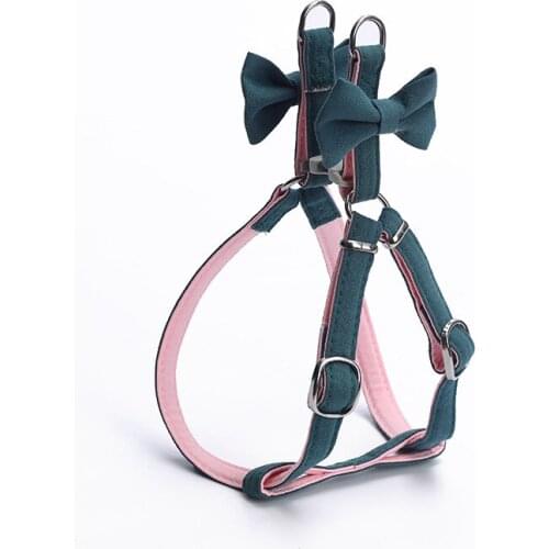 Cute Dog Bowknot Harnesses Leash for Small Medium Dogs Lead Cats Accessories Pet Cotton Chest Strap Pet Supplies