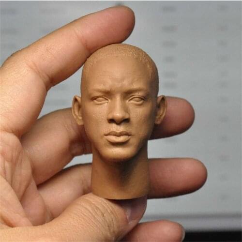 Unpainted 1/6 Scale Will Smith Head Sculpt Model For 12'' Action Figure Dolls Painting Exercise No.280