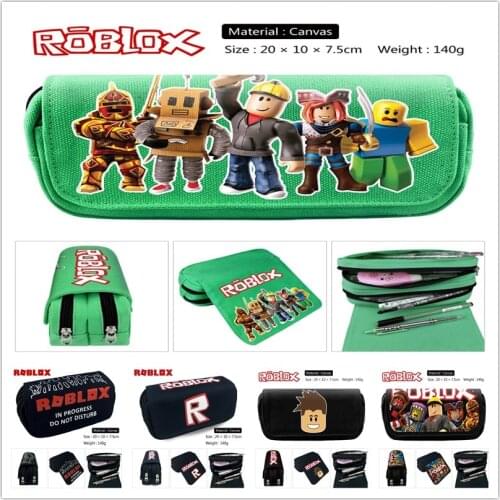 Robloxs Pencilsase High Quality Canvas Double-layer Zipper Pencil-Case, Wallet, Storage Bag To School Supplies Boy Girl Kid Gift