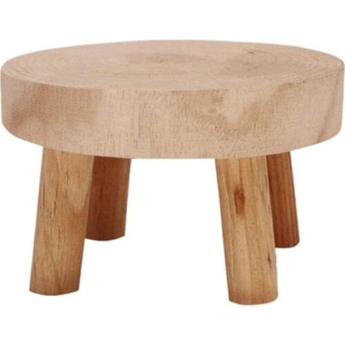 1 Pcs Indoor Plant Stand Solid Wood Mini Flowerpot Stand Solid Wood Stool Wooden Flowerpot Holder