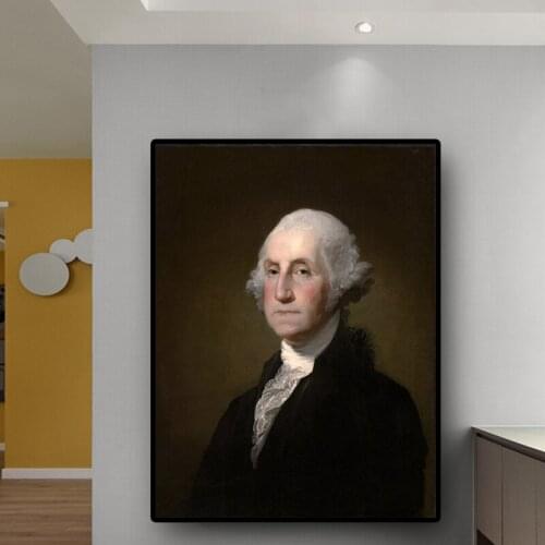 George Washington by Gilbert Stuart Williamstown Portrait Oil Painting on Canvas Posters and Print Wall Picture for Living Room
