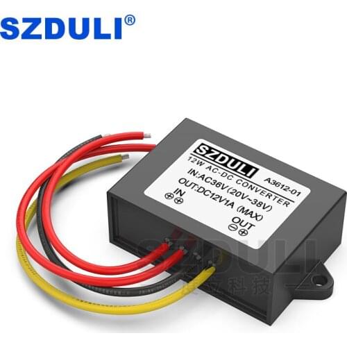 AC36V to DC12V 1A power converter 20V~38V to 12V 12W AC to DC module transformer CE RoHS waterproof