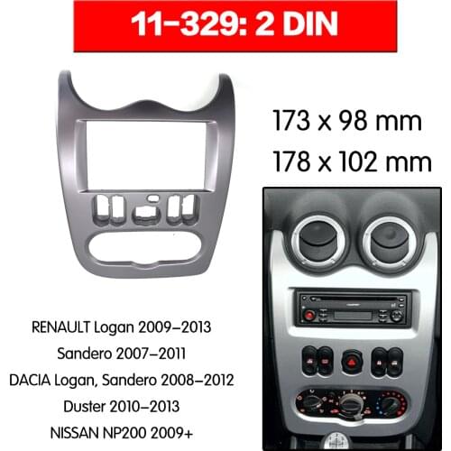 Car Radio frame Audio Fascia For Renault Logan, Sandero, Dacia Duster, Logan Car Stereo Radio Fascia Panel Installation Adapter