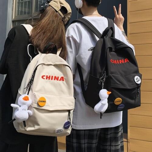 Unisex Student School Bag Fashion Leisure Travel Backpack High Quality Embroidery Design Waterproof Nylon Backpack