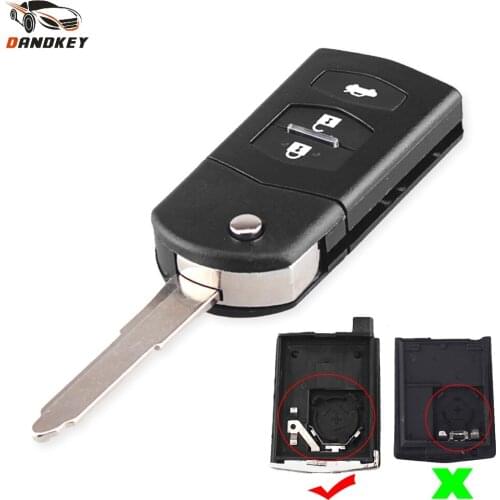 Dandkey 3 Buttons Folding Car Key Shell For MAZDA 2 3 5 6 RX8 MX5 Key Flip Remote Case Key Black Fob Cover Replacement