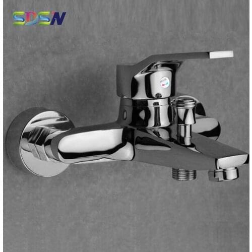 Bathtub Faucets SDSN Quality Zinc Alloy Bathroom Shower Mixer Faucet with Hand Shower Head Chrome Bathroom Bathtub Faucet