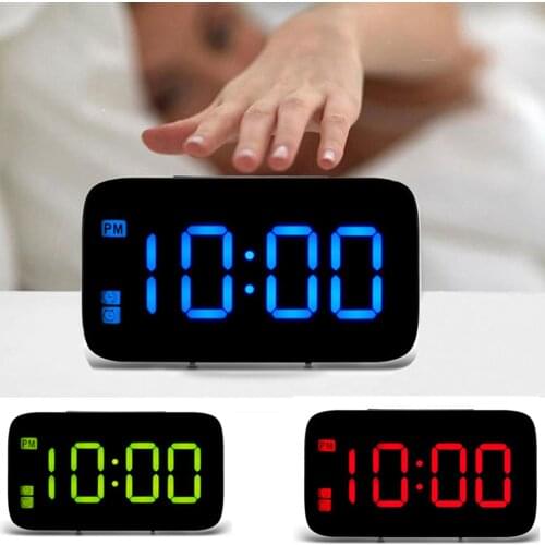 LED Digital Alarm Clock Plastic Large Display 3.5inch Bedroom Office Snooze Function Desk Alarm Clocks With 50cm USB Cable