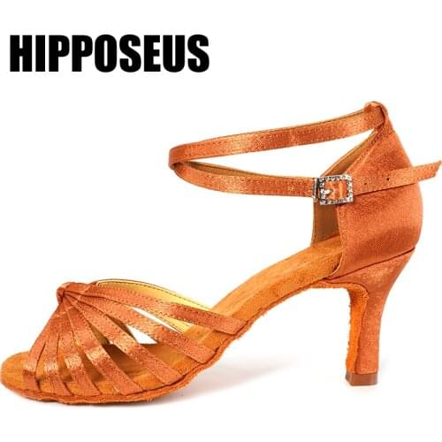 Girls Ballroom Dance Shoes Women Latin Modern Tango Dance Shoes Ladies High Heel Soft Bottom Dance Shoes Professional Fashion