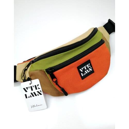 Unisex Waterproof Colorful Shoulder and Waist Bag Orange Green Brown