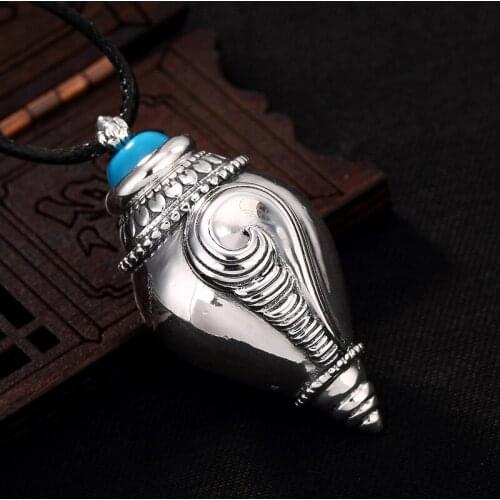 Eight treasures conch can open the Koru box, the Ru Yan curse, the male and female wholesale silver pendant wholesale