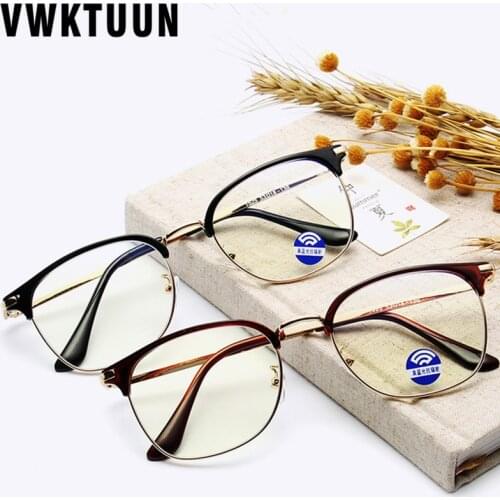VWKTUUN Half-frame Eyebrow Frames Square Glasses Frames For Womens Blue Light Blocking Glasses TR Frame Optical Glasses Frames