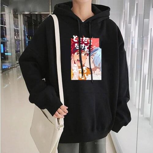 Japan Anime SK8 The Infinity Langa And Reki Love Kiss Couple Hoodies Winter Unisex Cartoon Skateboard Boys Streetwear Sweatshirt