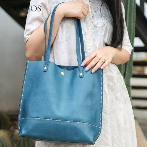 Genuine Leather Head Layer Cowhide Restoring Ancient Ways Han Edition Leisure Large Capacity Women Handbag Luxury Shoulder Bags