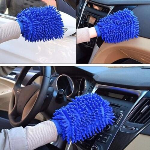 1Pcs Car Washing Cleaning Tool Car Drying Gloves Ultrafine Fiber Chenille Washable Soft and Thick Car Care Car Cleaning Tool