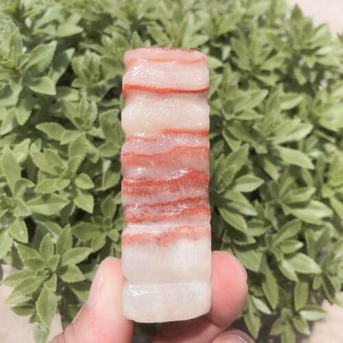 2pcs Natural Crystals Quartz Pork Streaky Stone Palm Energy Reiki Stons Home Office Aquarium Decoration Accessories Gemstone