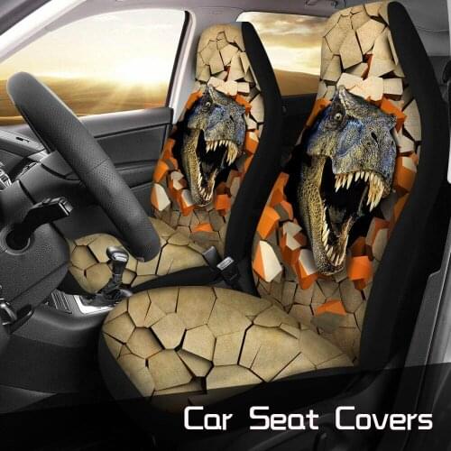 2Pcs 3D Animal Wolf Printing Universal Car Seat Cover Styling Auto Seat Cover Car Full Seat Cover Protector Interior Accessories